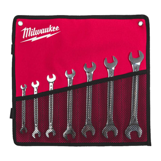 Milwaukee 4932492713 Double Open Ended Spanner Set 7pc With Pouch