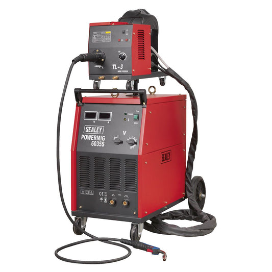 Sealey POWERMIG6035S Professional MIG Welder 350Amp 415V 3ph with Binzel® Euro Torch & Portable Wire Drive