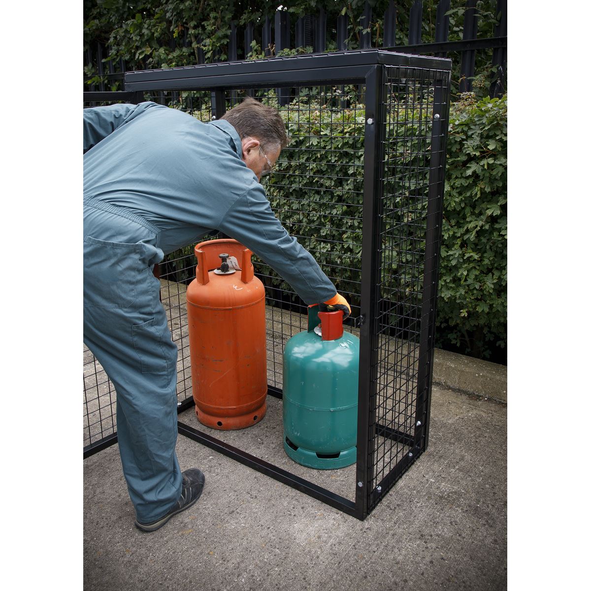 Sealey GCSC319 Safety Cage - 3 x 19kg Gas Cylinders