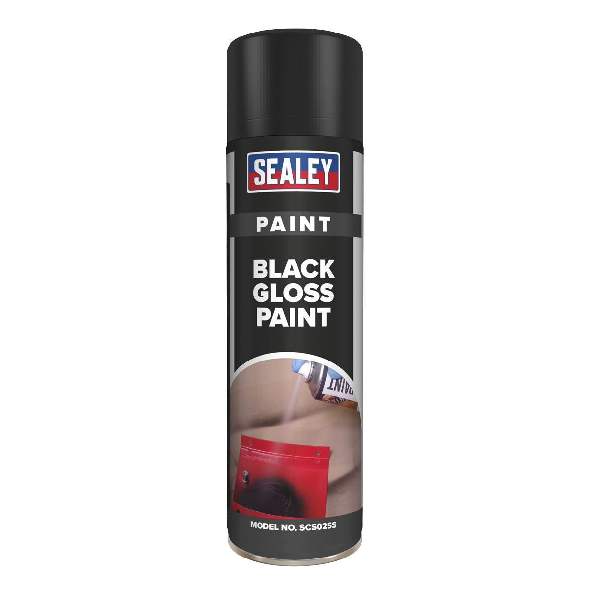 Sealey SCS025 Black Gloss Paint 500ml Pack of 6