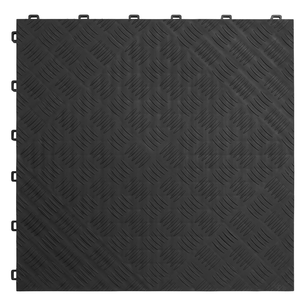 Sealey FT3B Polypropylene Floor Tile 400 x 400mm - Black Treadplate - Pack of 9