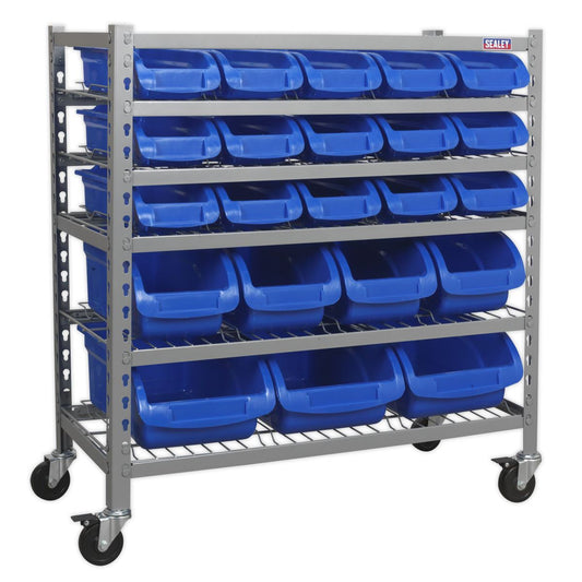 Sealey TPS22 Mobile Bin Storage System 22 Bins