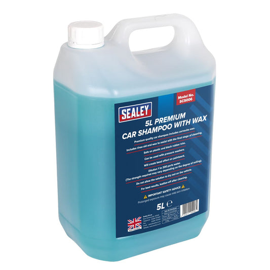 Sealey SCS006 Car Shampoo Premium with Wax 5L