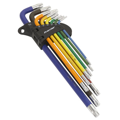 Sealey AK7194 TRX-Star* Key Set 9pc Colour-Coded Extra-Long