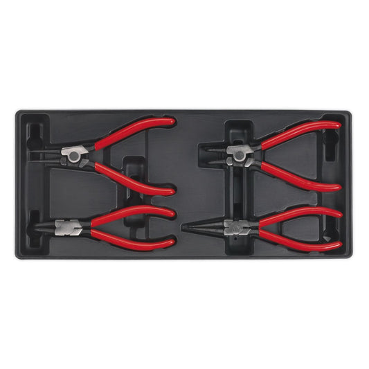 Sealey TBT03 Tool Tray with Circlip Pliers Set 4pc