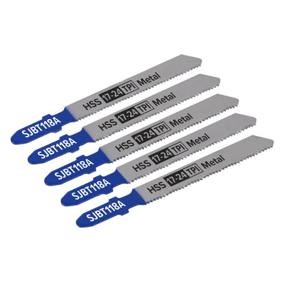 Sealey SJBT118A Jigsaw Blade Metal 92mm 17-24tpi - Pack of 5