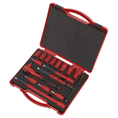 Sealey AK7940 Insulated Socket Set 16pc 3/8"Sq Drive 6pt WallDrive® VDE Approved