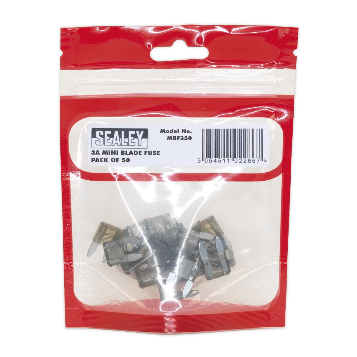 Sealey MBF350 Automotive MINI Blade Fuse 3A Pack of 50