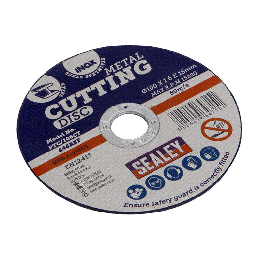 Sealey PTC/100CT Cutting Disc Ø100 x 1.6mm Ø16mm Bore