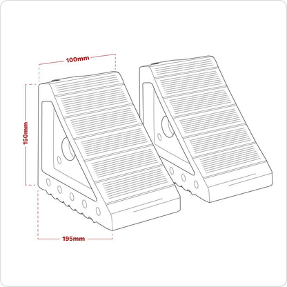 Sealey WC01 Rubber Wheel Chocks - Pair