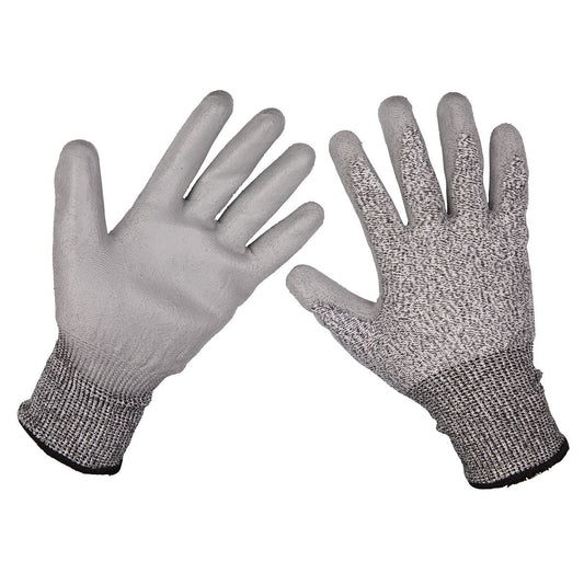 Sealey 9139L Anti-Cut PU Gloves (Cut Level C - Large) - Pair