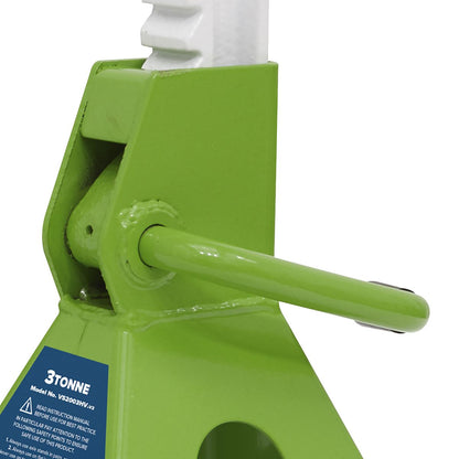 Sealey VS2003HV Ratchet Type Axle Stands (Pair) 3 Tonne Capacity per Stand - Hi-Vis Green