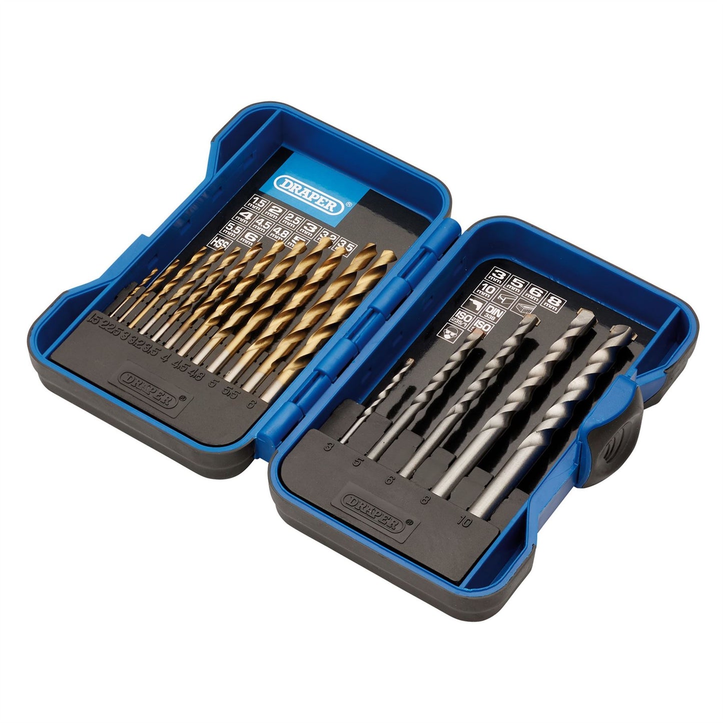 Draper 18551 Metric Combination HSS and Masonry Drill Bit Set 17 Piece