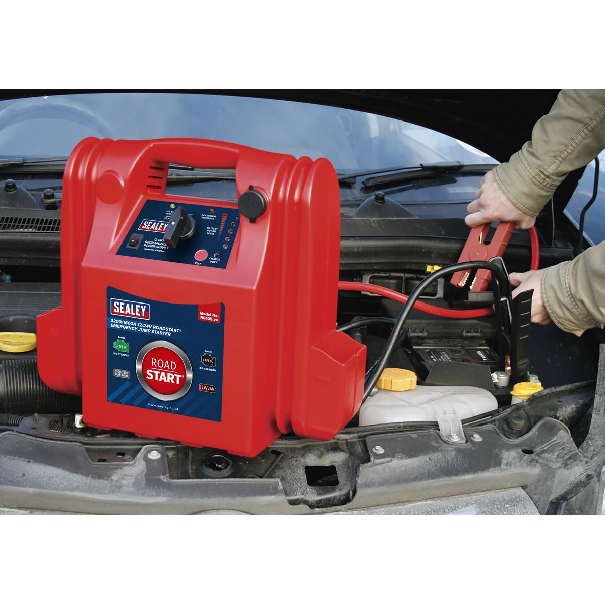 Sealey RS105 RoadStart® Emergency Jump Starter 12/24V 3200/1600 Peak Amps