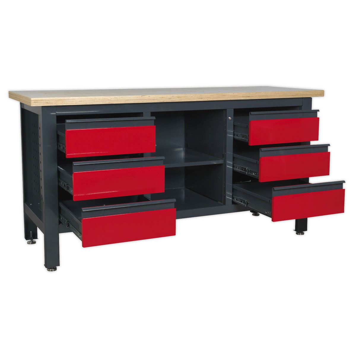 Sealey AP1905D Workstation with 6 Drawers & Open Storage