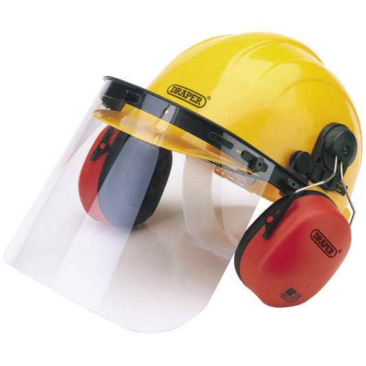 Draper 69933 Safety Helmet with Ear Muffs and Visor