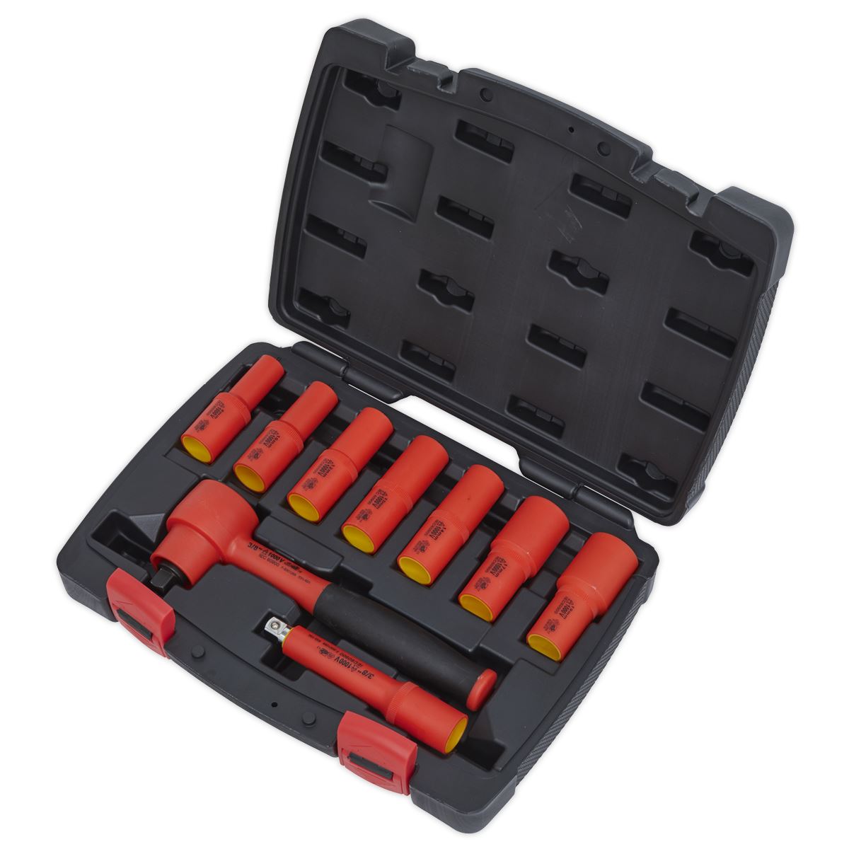 Sealey AK7942 Insulated Socket Set 9pc 3/8"Sq Drive 6pt WallDrive® VDE Approved