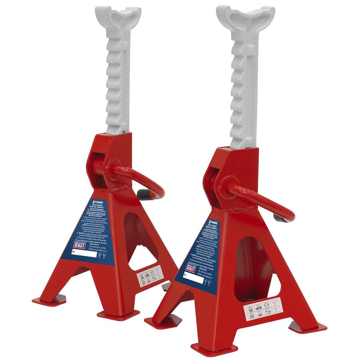 Sealey VS2002 Ratchet Type Axle Stands (Pair) 2 Tonne Capacity per Stand