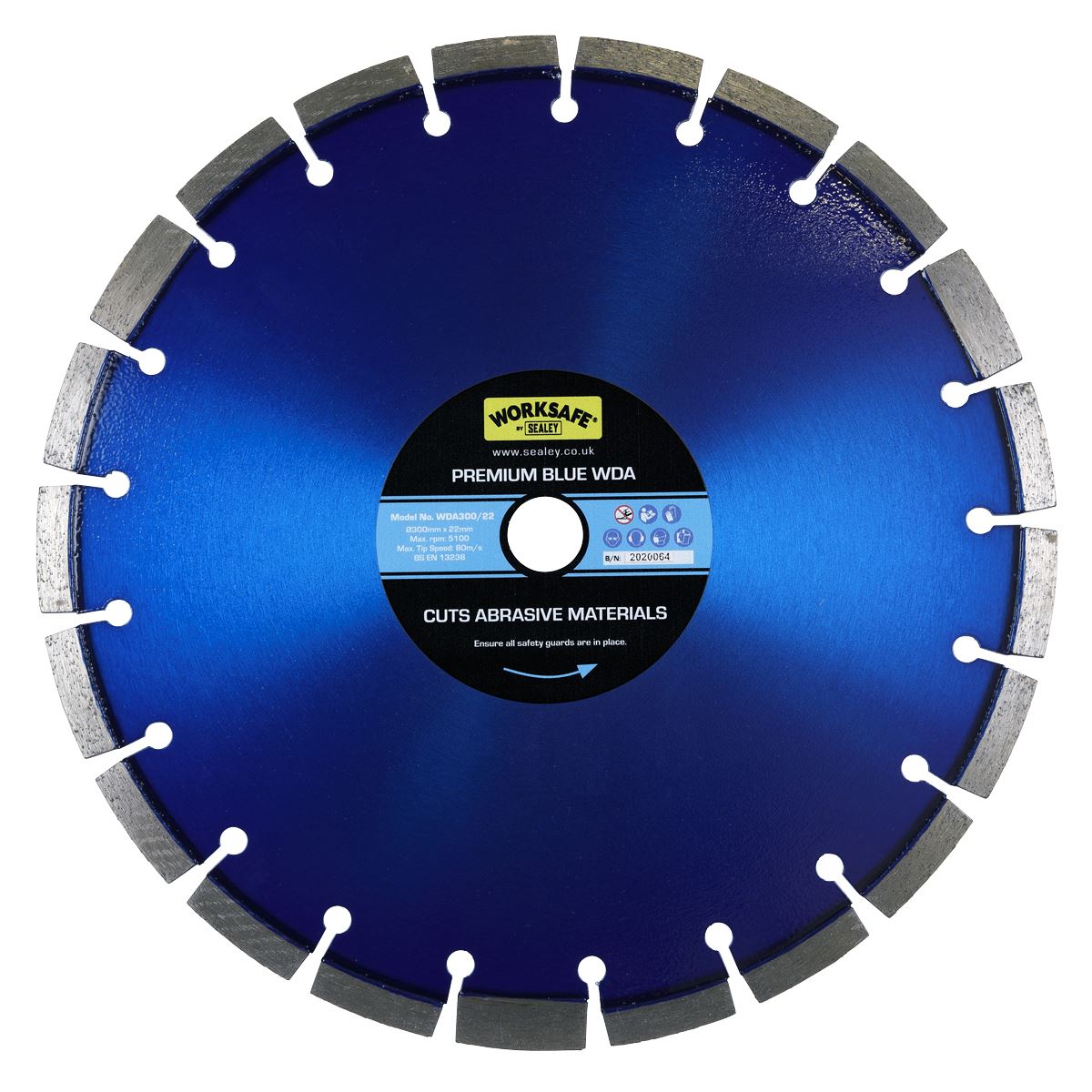 Sealey WDA300/22 Premium Blue WDA Diamond Blade Ø300 x 22mm