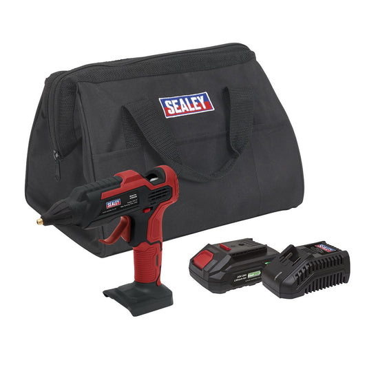 Sealey CP20VGGKIT1 Cordless Glue Gun Kit 20V 2Ah SV20 Series