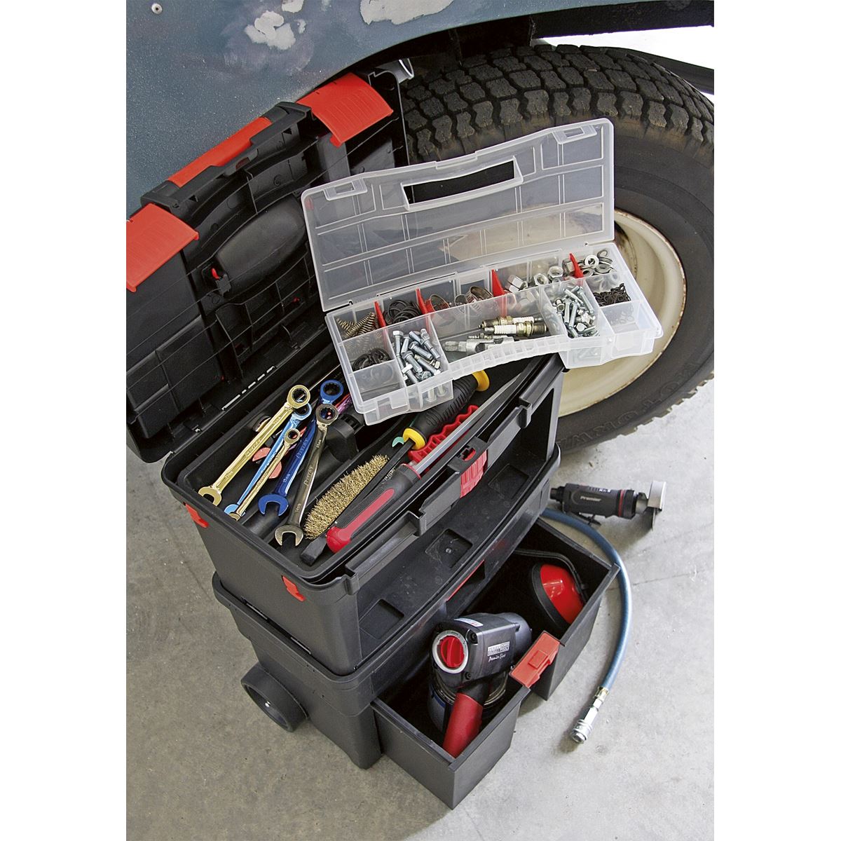 Sealey AP850 Mobile Toolbox with Tote Tray & Removable Assortment Box