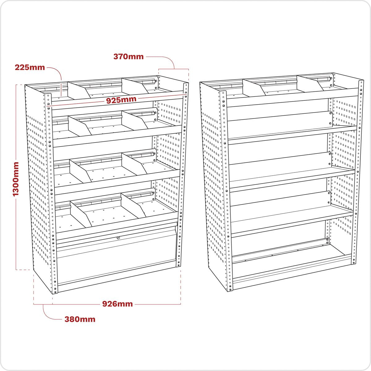 Sealey APMSVCOMBO3 Modular Van Storage System 1.85m 3pc Set