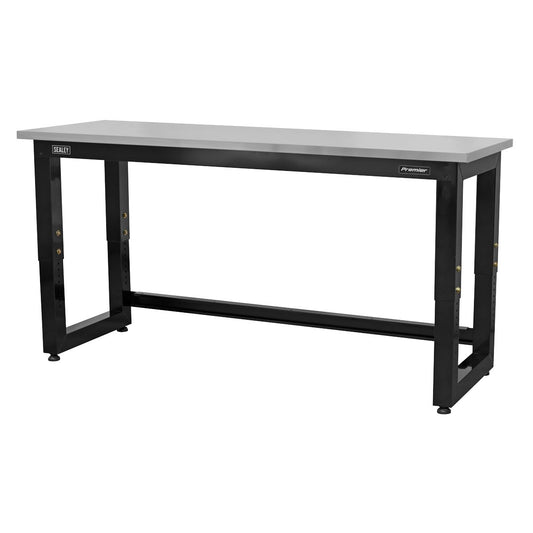 Sealey APMS23 Steel Adjustable Workbench with Stainless Steel Worktop 1830mm - Heavy-Duty