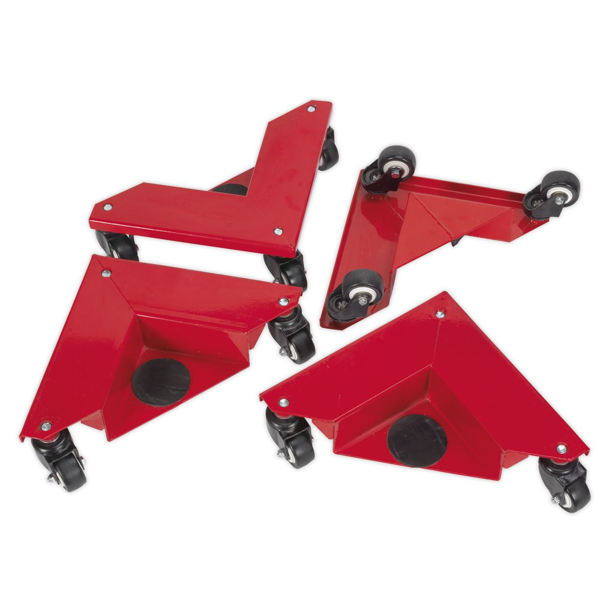 Sealey CM4 Corner Transport Dollies Set of 4 - 150kg Capacity