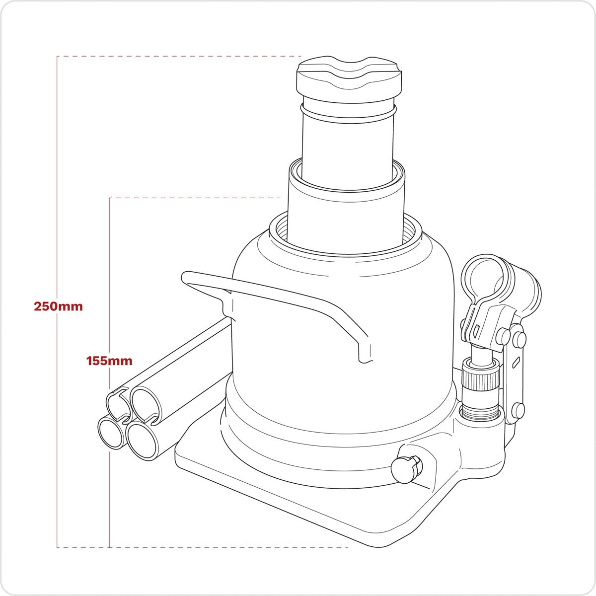 Sealey BJ20LE Low Profile Telescopic Bottle Jack 20 Tonne