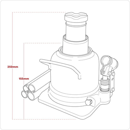 Sealey BJ20LE Low Profile Telescopic Bottle Jack 20 Tonne