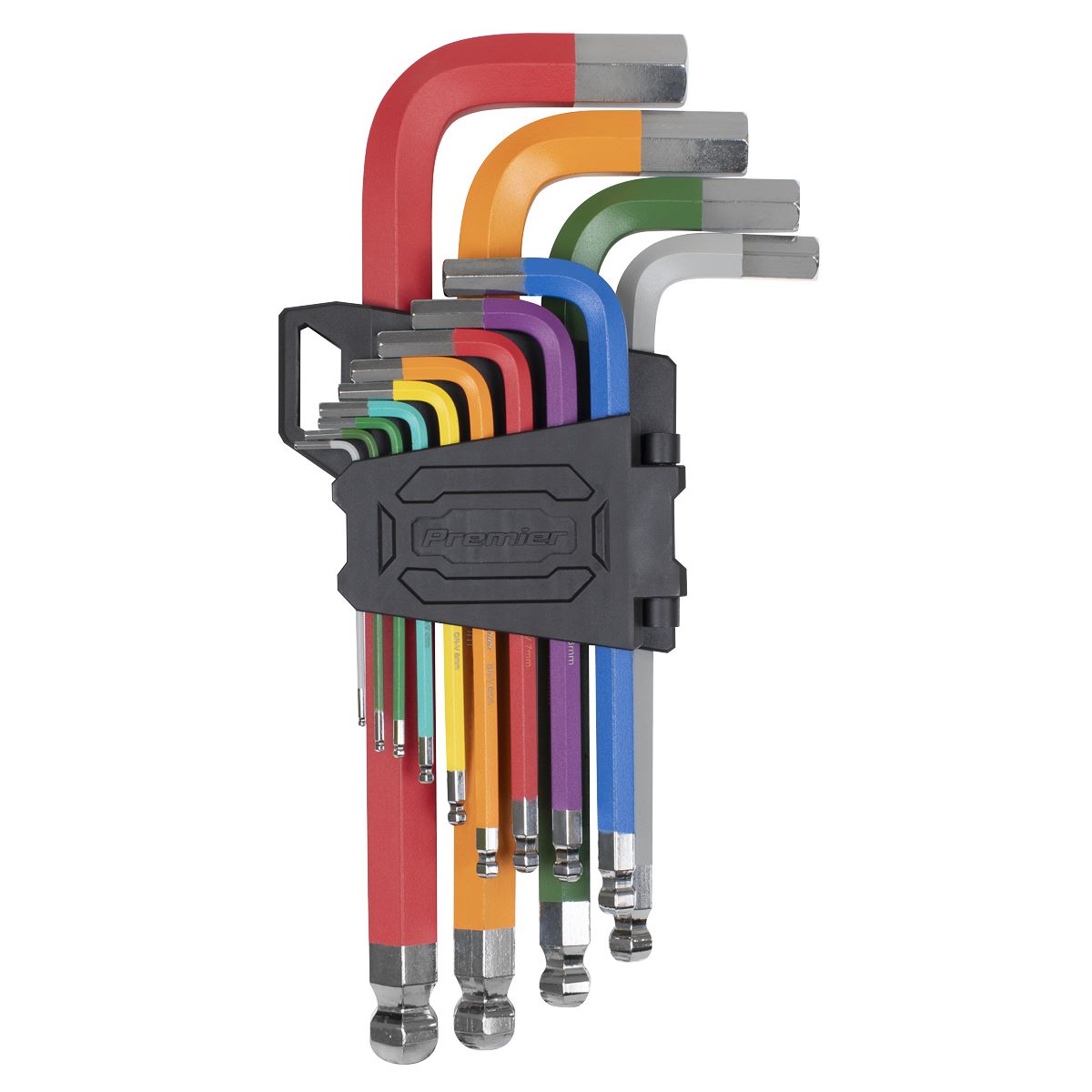 Sealey AK7192 Jumbo Ball-End Hex Key Set 13pc Colour-Coded Anti-Slip