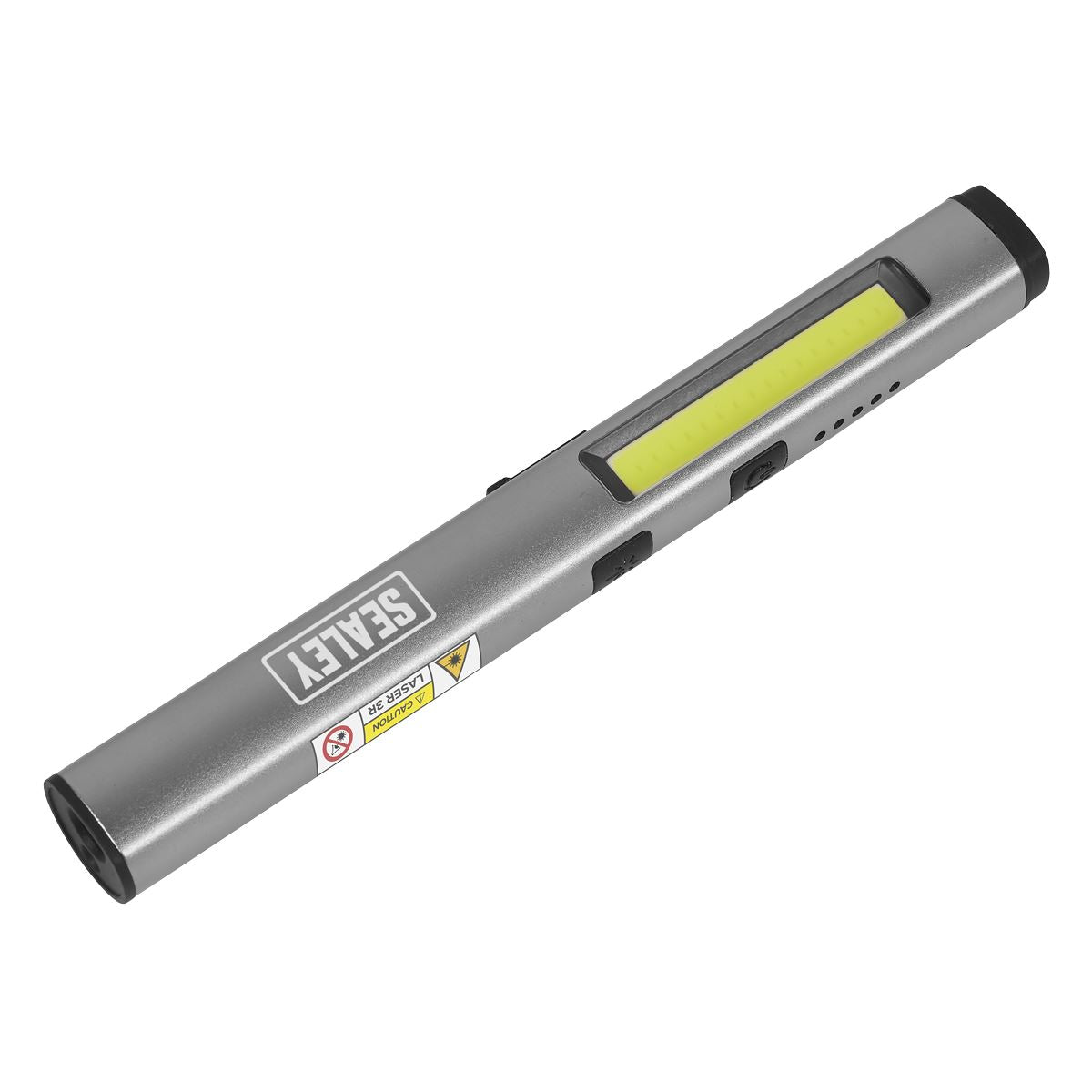 Sealey LED450UV Penlight Torch with UV 5W COB & 3W SMD LED with Laser Pointer Rechargeable