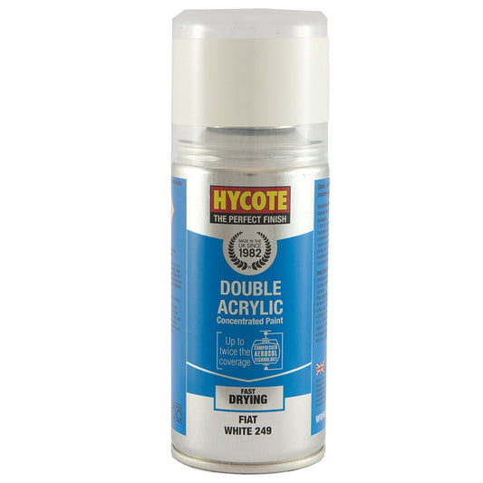 Hycote Fiat White 249 Double Acrylic Spray Paint 150Ml Xdft604
