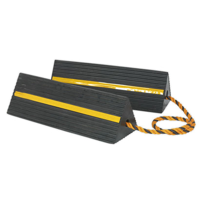 Sealey WC11 Heavy-Duty Rubber Wheel Chocks - Pair