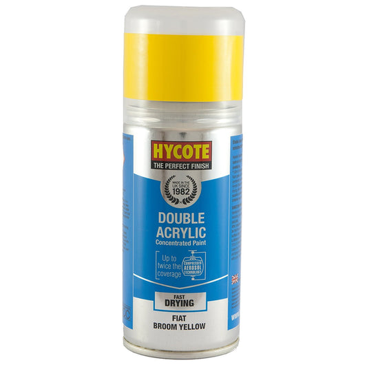 Hycote Fiat Broom Yellow Double Acrylic Spray Paint 150Ml Xdft702