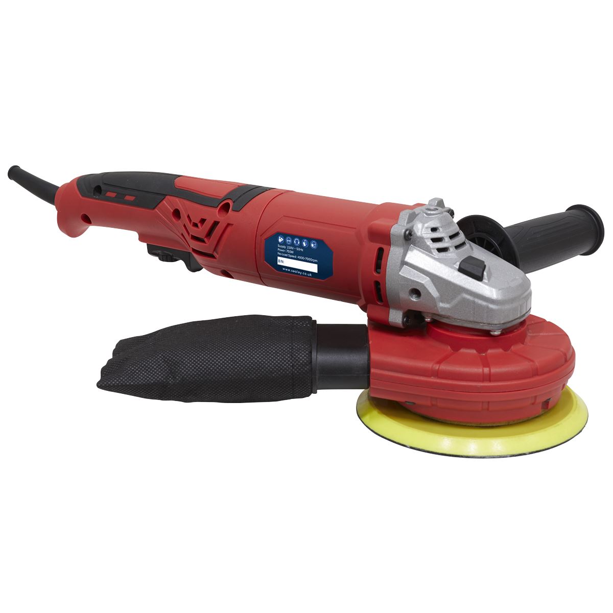 Sealey DAS151 Random Orbital Sander Variable Speed Dust-Free Ø150mm 750W/230V