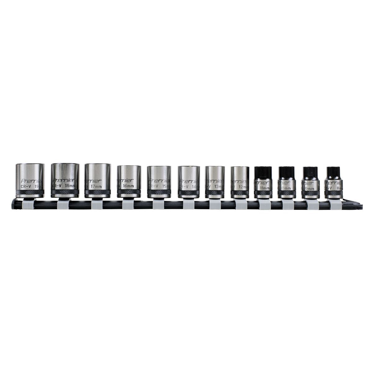 Sealey AK2741B Socket Set 12pc 3/8"Sq Drive Lock-On™ 6pt Metric - Premier Black