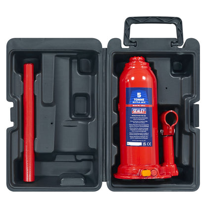 Sealey SJ5BMC Bottle Jack 5 Tonne with Storage Case