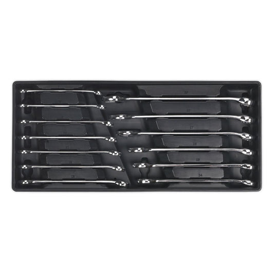 Sealey TBT01 Tool Tray with Combination Spanner Set 13pc Metric