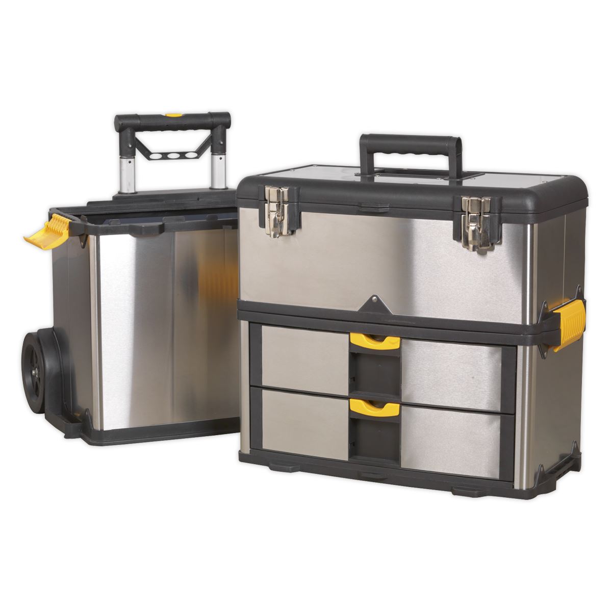 Sealey AP855 Mobile Stainless Steel/Composite Toolbox - 3 Compartment