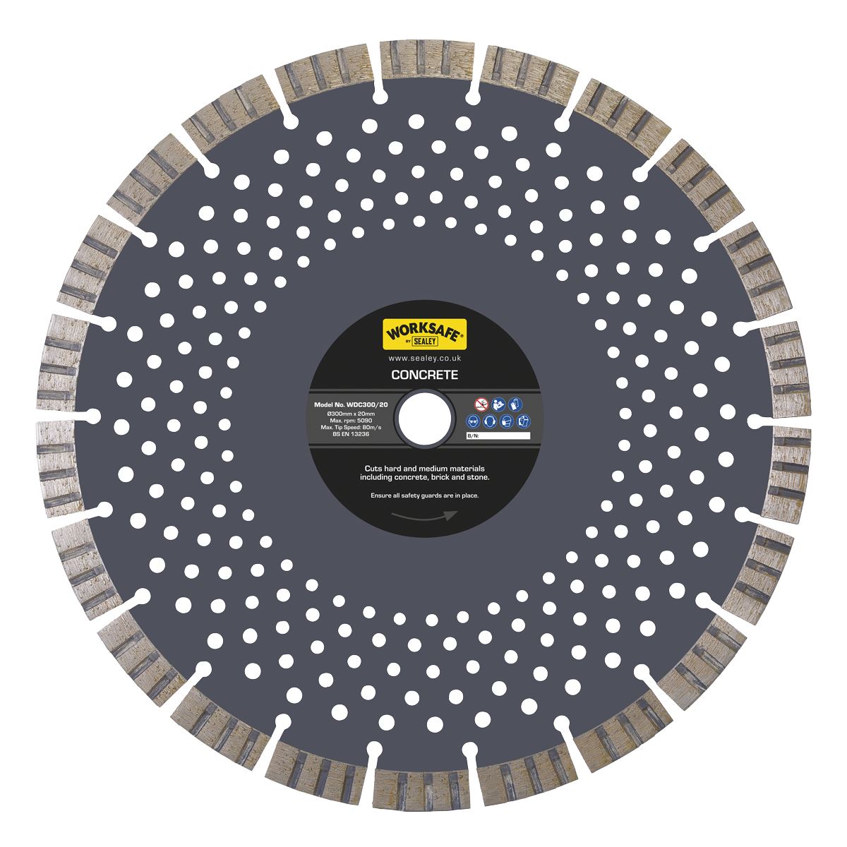 Sealey WDC300/20 Concrete Cutting Disc Dry Use Ø300mm