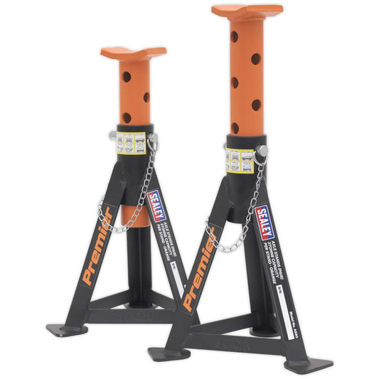 Sealey AS3O Premier Axle Stands (Pair) 3 Tonne Capacity per Stand - Orange