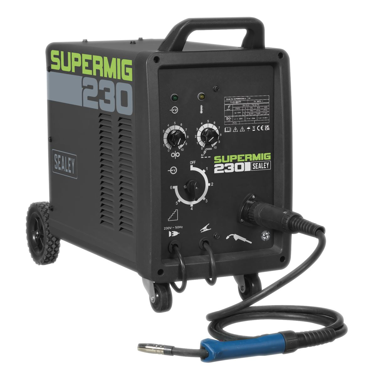 Sealey SUPERMIG230 Professional MIG Welder 230A 230V with Binzel® Euro Torch