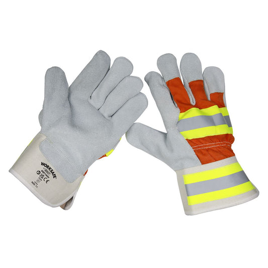 Sealey SSP14HV Reflective Rigger's Gloves Pair