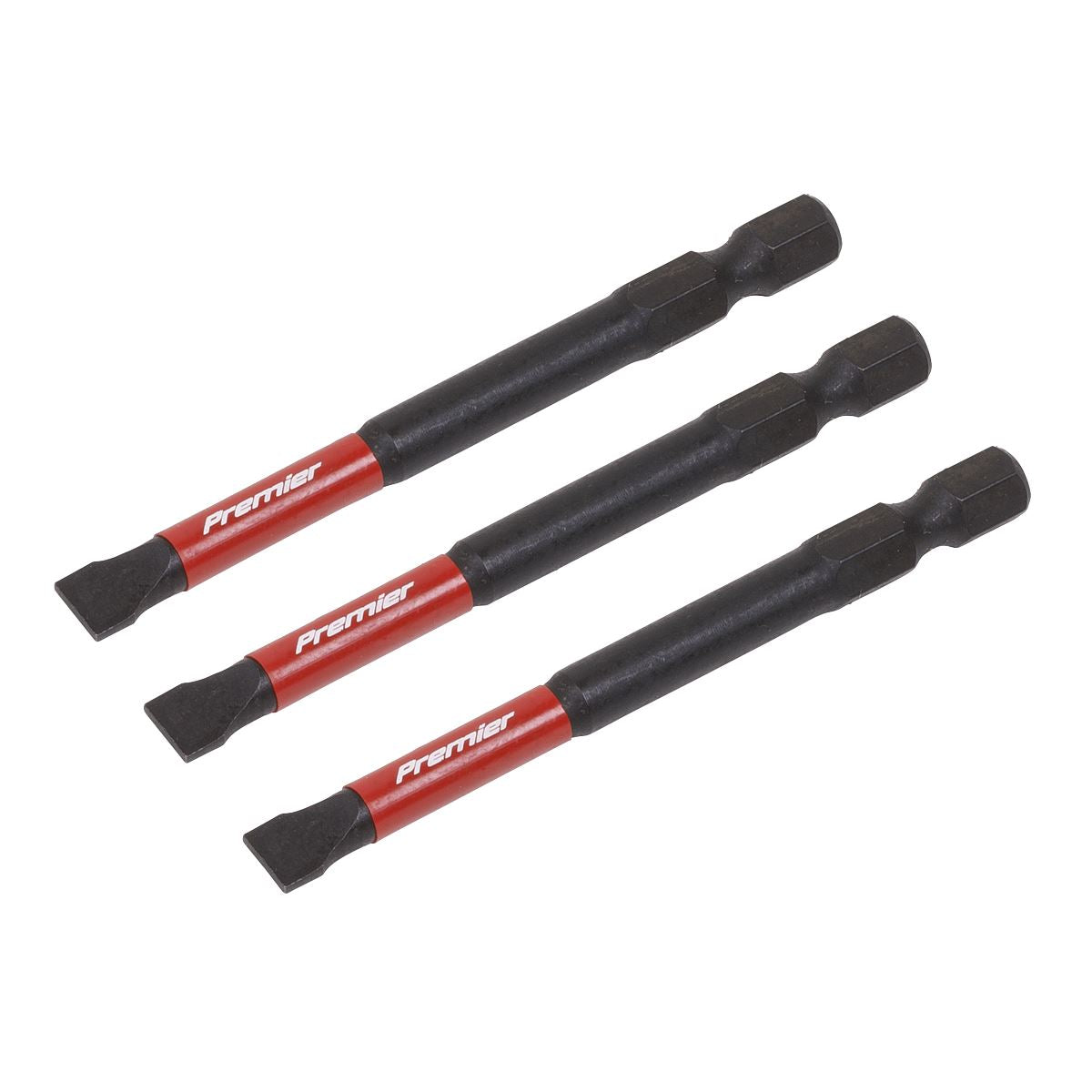 Sealey AK8253 Slotted 6.5mm Impact Power Tool Bits 75mm - 3pc