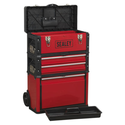 Sealey AP548 Mobile Steel/Composite Toolbox - 3 Compartment