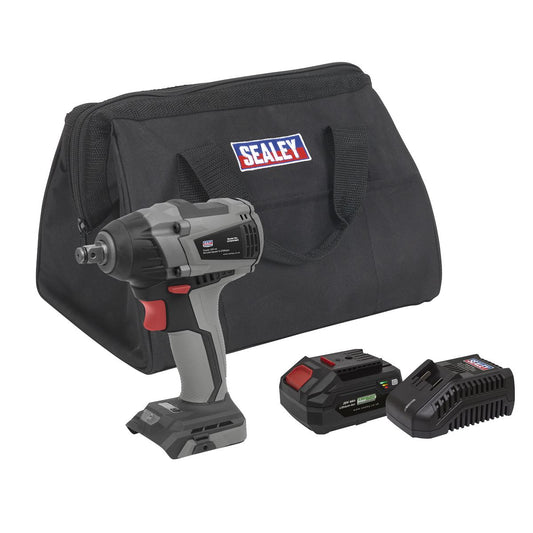 Sealey CP20VIWXKIT1 Brushless Impact Wrench Kit 1/2"Sq Drive 20V SV20 Series 350Nm 4Ah