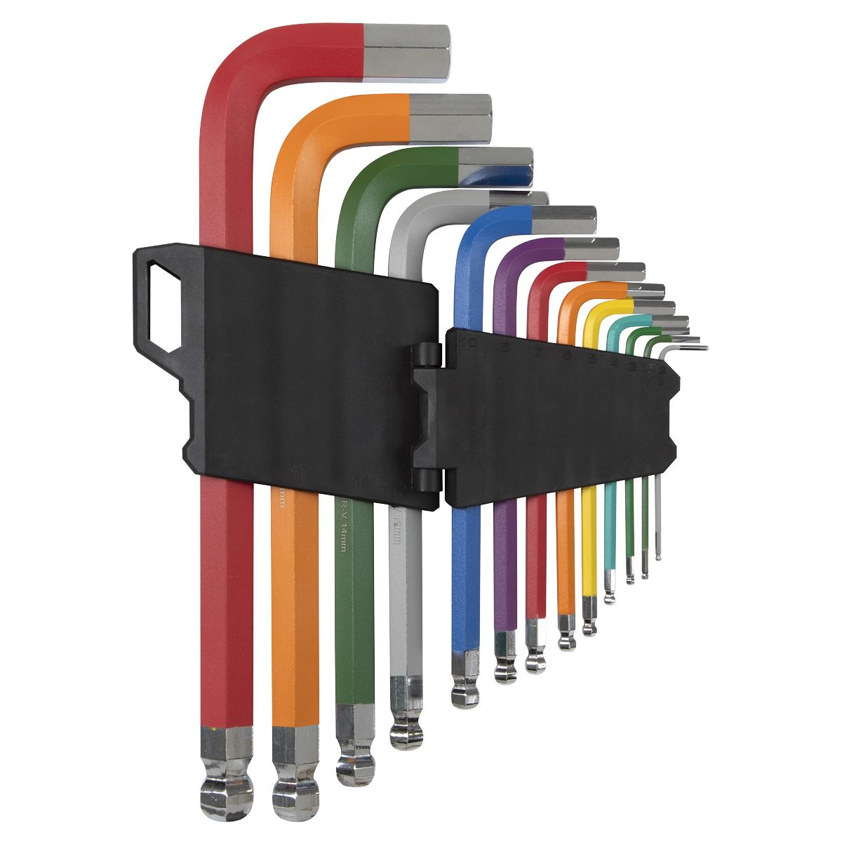 Sealey AK7192 Jumbo Ball-End Hex Key Set 13pc Colour-Coded Anti-Slip