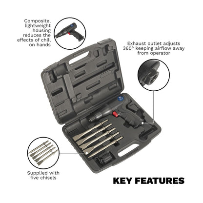 Sealey SA614 Air Hammer Kit Composite Premier - Long Stroke