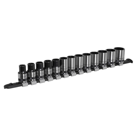 Sealey AK7994 Socket Set 13pc 1/2"Sq Drive Metric - Premier Black